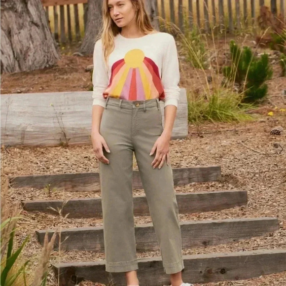 Marine Layer Bridget Crop Pant - Dusty Olive - 0 Petite - Picture 1 of 9